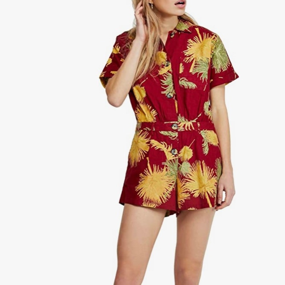 Free People Malibu Maroon Romper